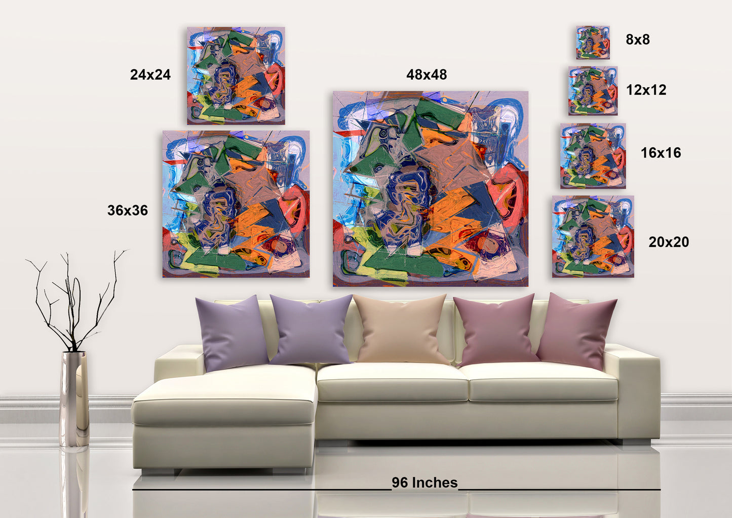 Bending Shapes I - Wrapped Canvas Painting