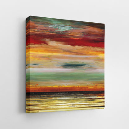Burning Sunset V - Wrapped Canvas Painting