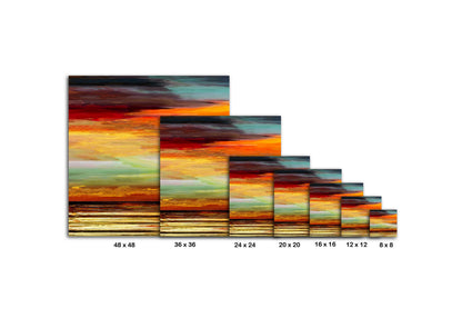 Burning Sunset VI - Wrapped Canvas Painting
