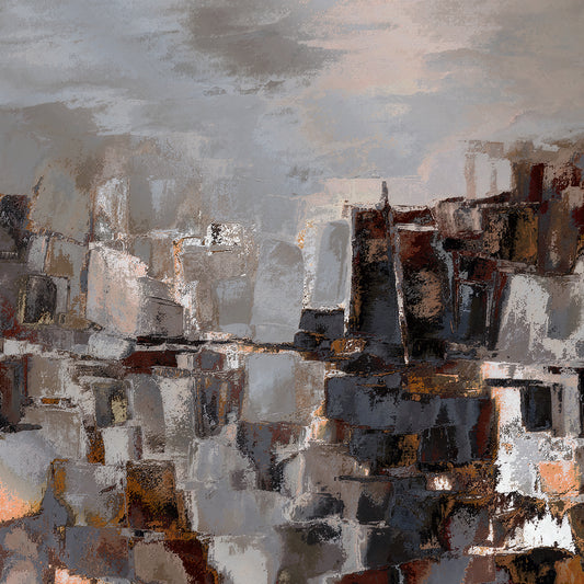 Afternoon Scrapers III - Wrapped Canvas Painting