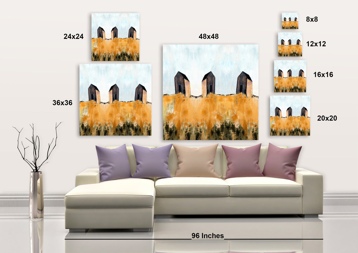 Cabins III - Wrapped Canvas Painting