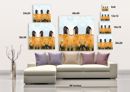 Cabins III - Wrapped Canvas Painting