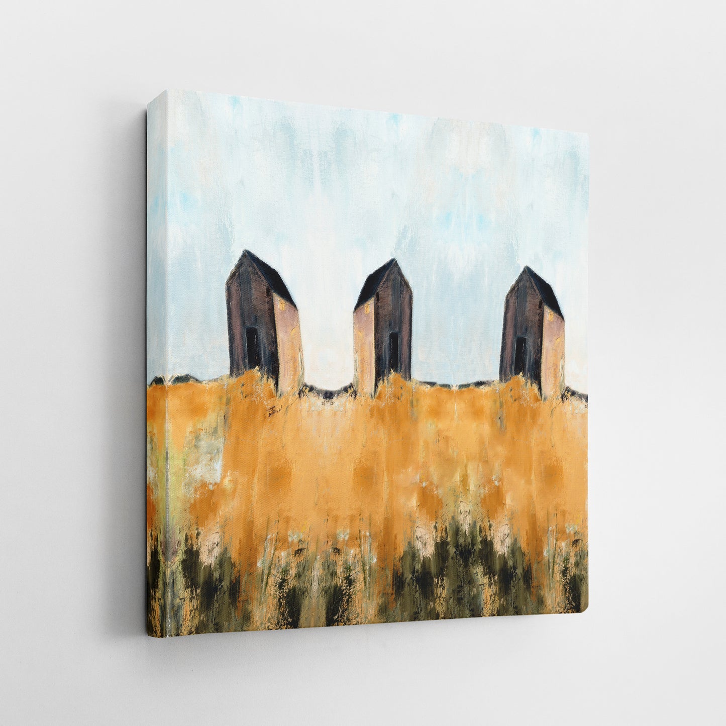 Cabins III - Wrapped Canvas Painting