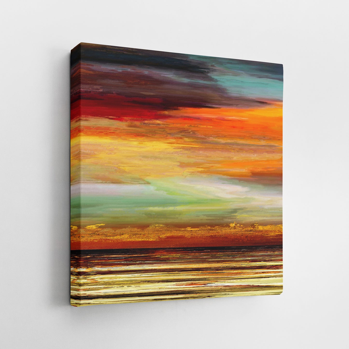 Burning Sunset VI - Wrapped Canvas Painting
